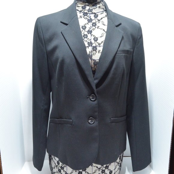 Jones New York Collection Black Olivia Jacket Womens 8 Mix and Match 2 Button - Picture 1 of 8